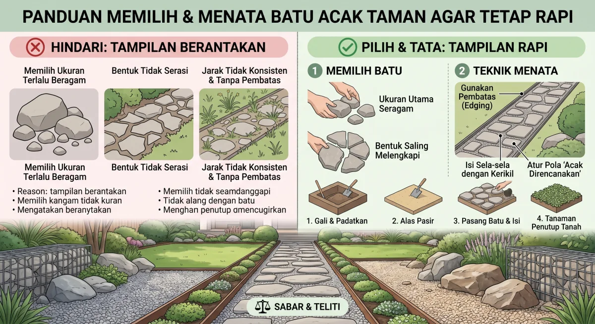 Batu Acak untuk Taman: Cara Memilih agar Tetap Rapi