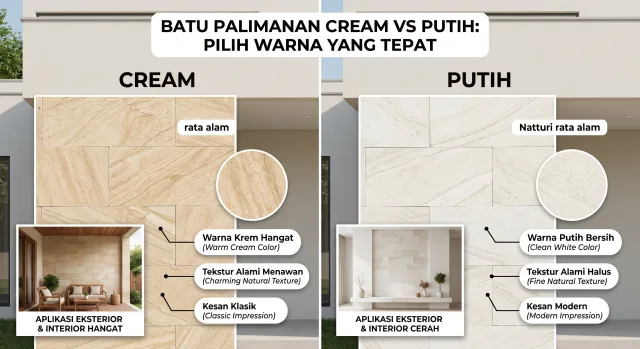 Batu Palimanan Cream vs Putih: Pilih Warna yang Tepat